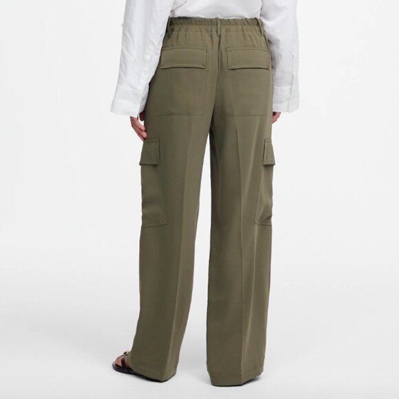 6 TALL Madewell NWT Tall Pull-On Utility Cargo Pants Faded Ivy Olive Green Crepe - Picture 2 of 11